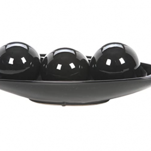 Black Decorative Bowl and Orb Set